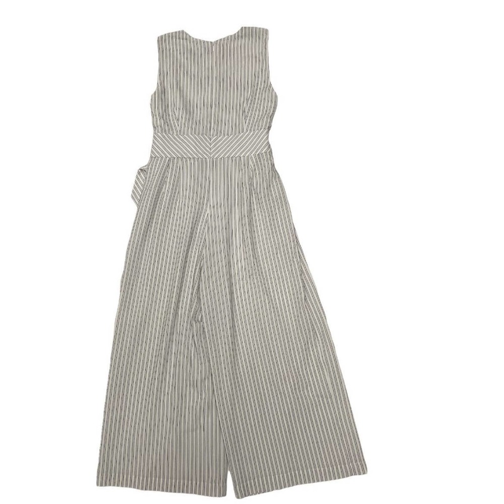 Calvin Kline Stripped V-Neck Belted Waist Jumpsuit Size 8